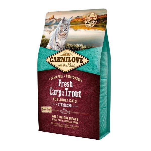 Carnilove Fresh Adult Cat Carp & Trout Sterilised - Ponty és Pisztráng Hússal
2kg