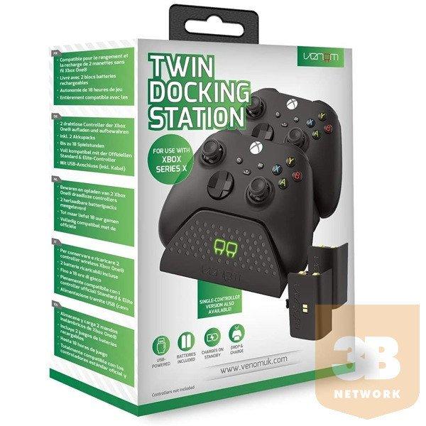 VENOM XBOX Series S/X & One Kiegészítő Dupla Töltő állomás + 2db
akkumulátor Fekete, VS2881