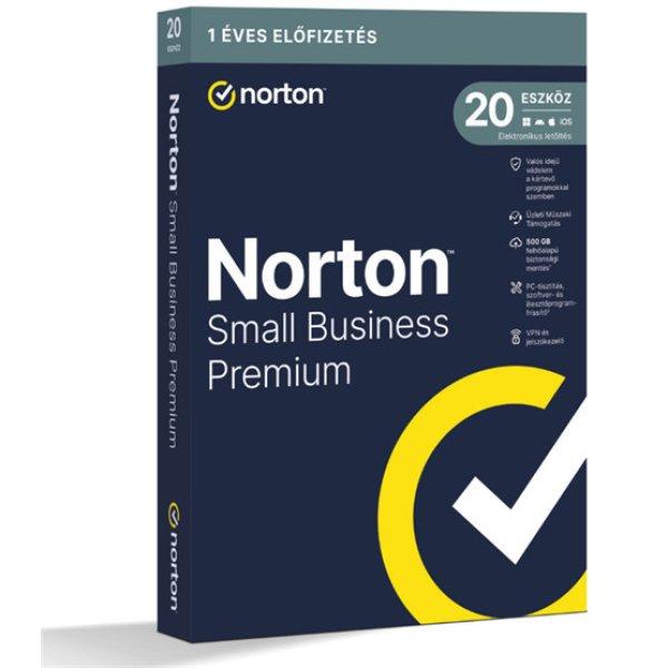 SW Norton Small Business Premium 2.0 - 21463570 - 500GB HU 1 felhasználó, 20
eszköz / 1 év, dobozos