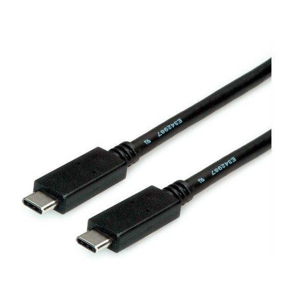 ROLINE Kábel USB 3.2 Gen 2 USB-C - USB-C, M/M, 10Gbit/s, PD (Power Delivery)
20V5A - 100W, Emark-al, 2m, fekete