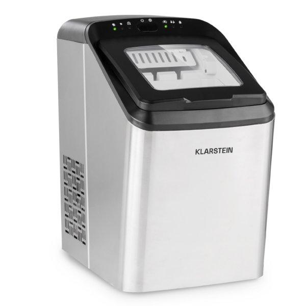 Klarstein Partytime, jégkocka készítő, tiszta jég, 15 kg/24 h, rozsdamentes
acél, ezüst