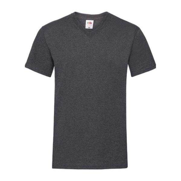 Fruit of the Loom F08 V-nyakú póló, VALUEWEIGHT V-NECK T, Dark Heather Grey -
2XL