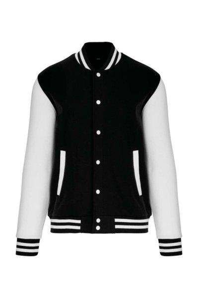 Uniszex vastag patentos pulóver, Kariban KA497, Black/White-M