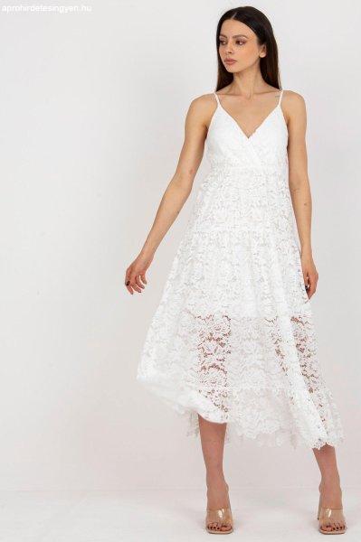 Midi fodros ruha csipke modell 24762 fehér