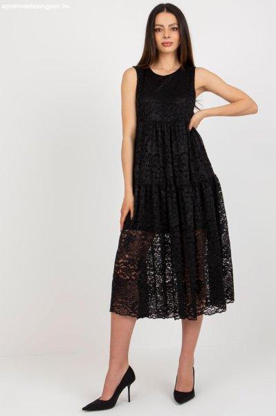 Midi fodros ruha csipke modell 24637 fekete