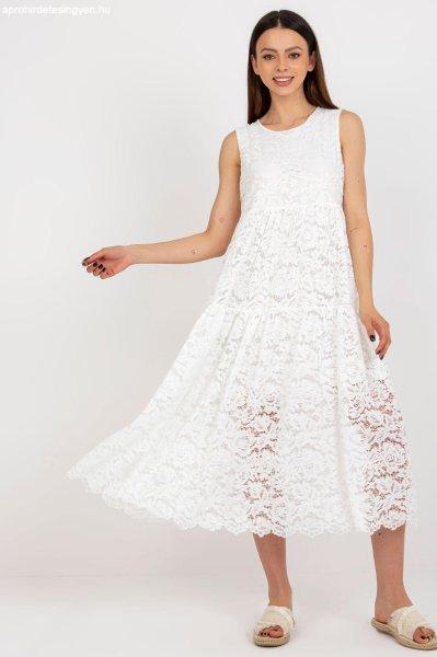 Midi fodros ruha csipke modell 24637 fehér