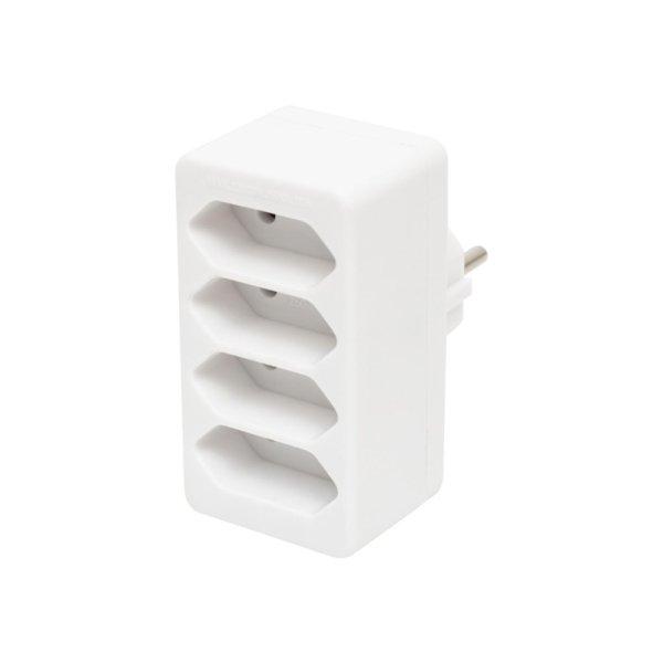 Home NV 24/WH hálózati elosztó, 4 EURO aljzat gyermekvédelemmel ellátva,
max. 4 x 500 W, fehér