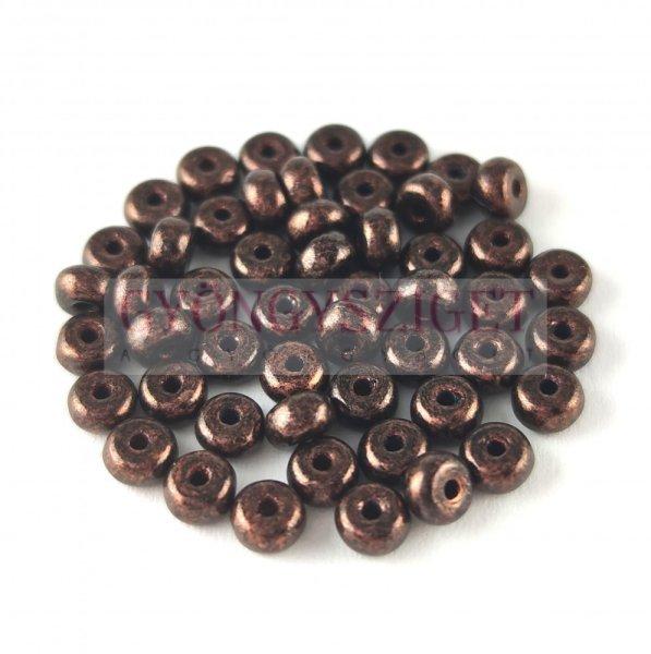 Cseh préselt rondelle gyöngy - Bronz Black Patina - 2.5 x 4 mm