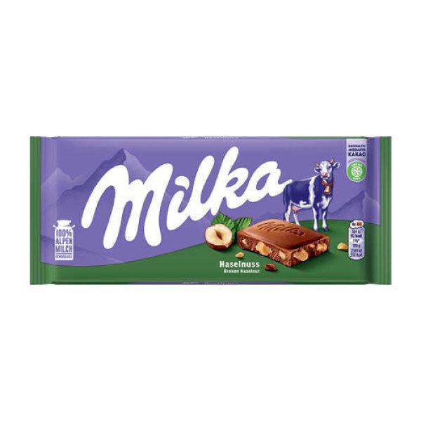 Csokoládé Milka, táblás, mogyorós, 100 g