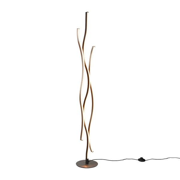 Design vloerlamp zwart met zilver incl. LED dimbaar - Blaze