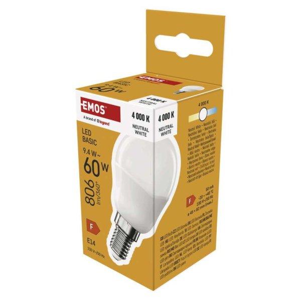 EMOS ZL1F43, LED izzó Basic Mini Globe / E14 / 9,4 W (60 W) / 806 lm /
Természetes fehér