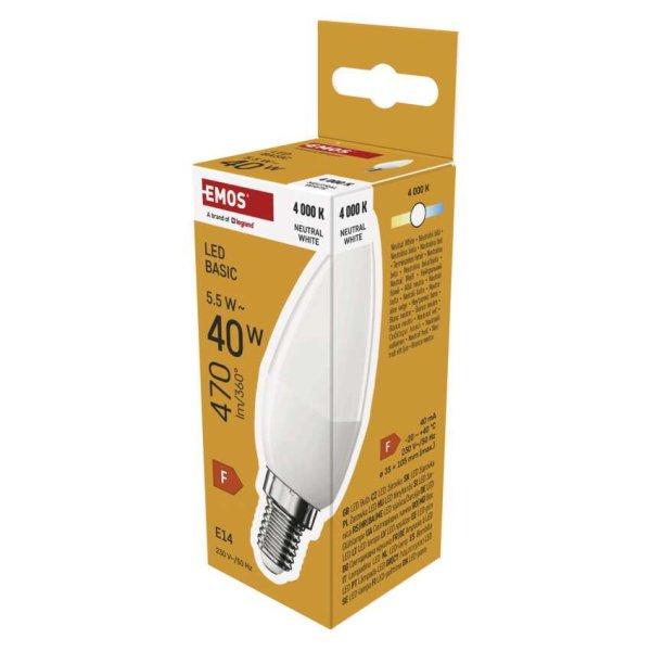 EMOS ZL3F23, LED izzó Basic gyertya / E14 / 5,5 W (40 W) / 470 lm / Meleg
fehér