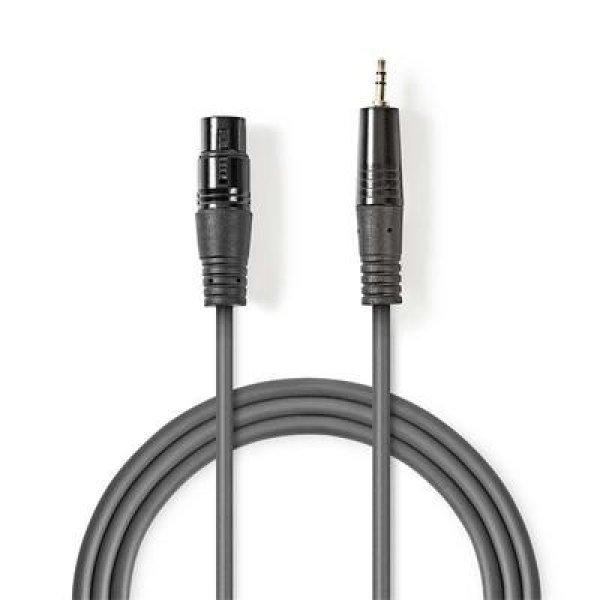 Nedis félprofi audió kábel COTH15320GY10, 3,5mm szteró jack dugó - 3p XLR
aljzat, hossz 1m, rugalmas