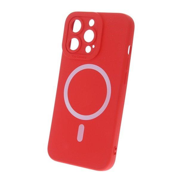 Silicon Mag Case Apple iPhone 13 Pro (6.1) kameravédős szilikon tok piros