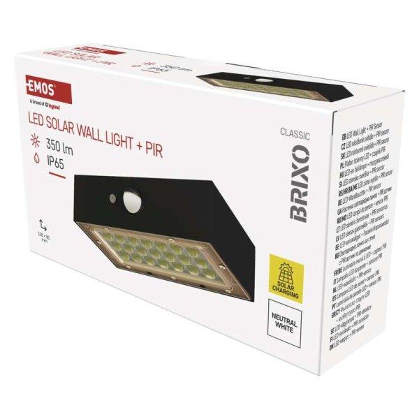 EMOS ZG162S, LED SOLAR lámpatest BRIXO PIR, 350lm IP65 természetes fehér