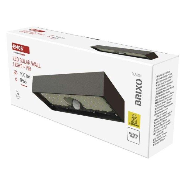 EMOS ZG166S, LED SOLAR lámpatest BRIXO PIR, 900lm IP65 természetes fehér