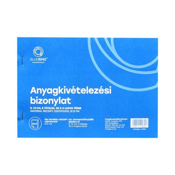 Készletkivételezési bizonylat A5, 25x4lapos 8 tételes B.12-114 Bluering®