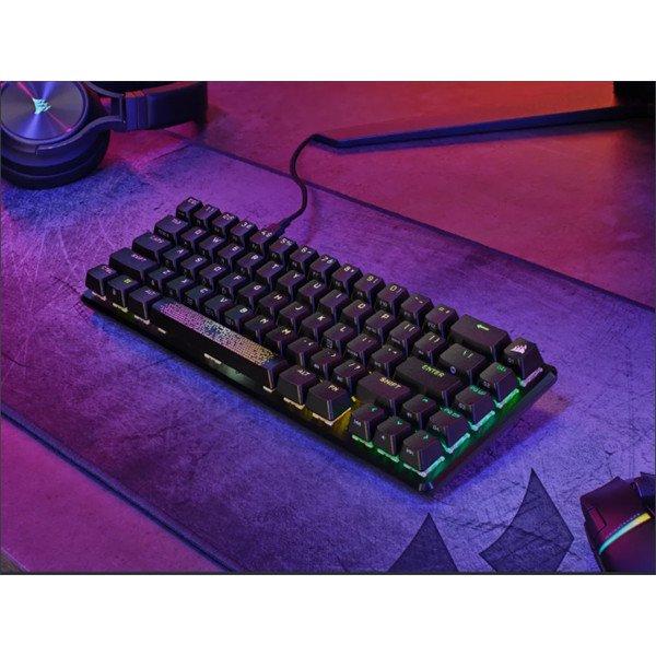 CORSAIR Vezetékes Billentyűzet Gaming, K65 PRO MINI RGB 65%,
Optical-Mechanical, US, szürke