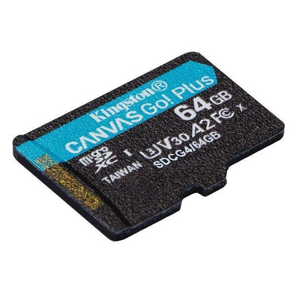 KINGSTON Memóriakártya MicroSDXC 64GB Canvas Go Plus Gen4 200R A2 U3 V30
Adapter nélkül