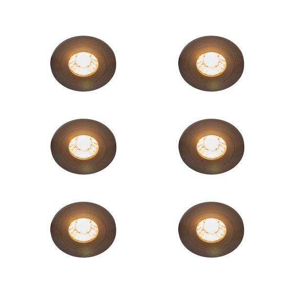 6 darabos modern, fekete, kerek, süllyesztett spotlámpa szett IP44 - Xena