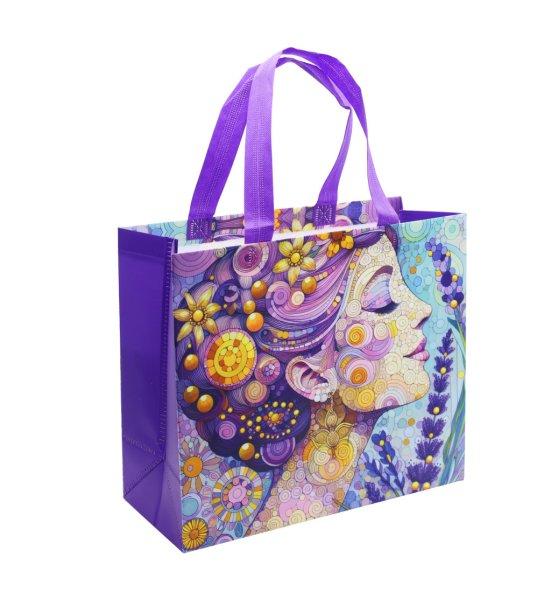 Lila nő közepes - bevásárlótáska 35*30 cm