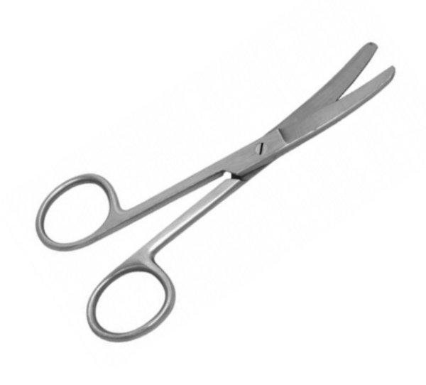 Sebészeti - cooper olló tompa/tompa/hajlított végű, 16 cm hosszú