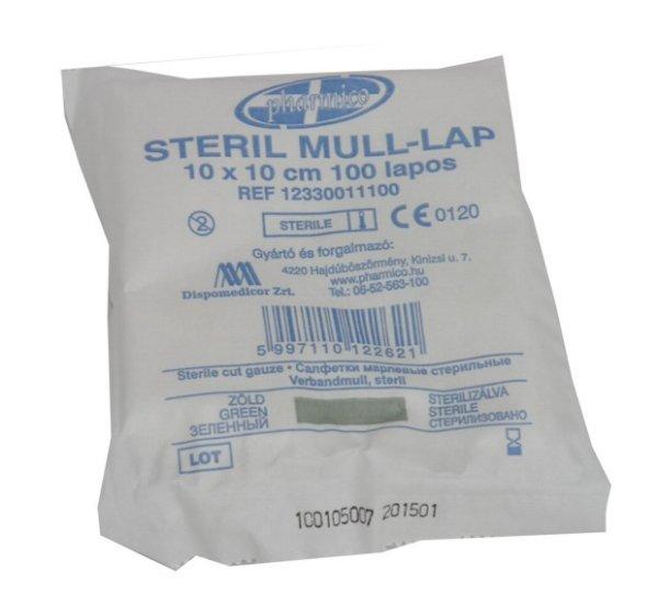 Mull lap 10x10 steril VÁGOTT