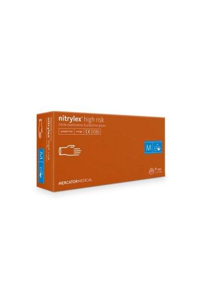Mercator nitrylex high risk narancs púdermentes nitril vizsgálókesztyű