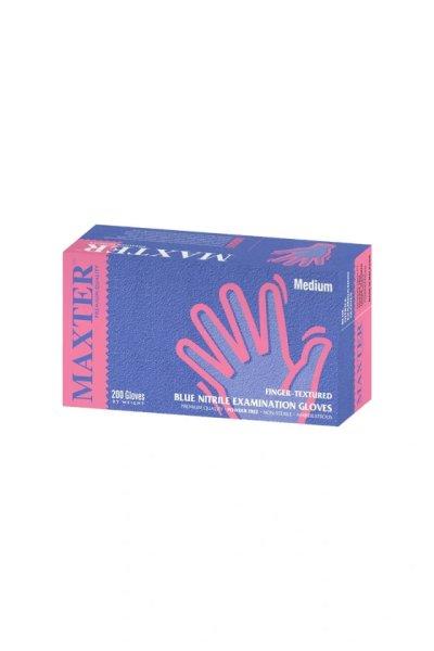 Maxter nitril púdermentes ujjvégeken bordázott vizsgálókesztyű 200 db