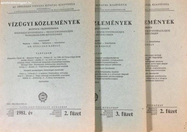 Vízügyi közlemények 1981 2. és 3. füzet, 1982 2.füzet. (3 kötet) - Dr.
Stelczer Károly (szerk.)