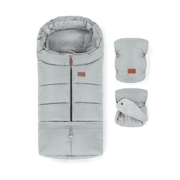 Petite and Mars Téli szett Jibot 3in1 bundazsák és kézmelegítõ kesztyû
babakocsira Jasie Quiet Grey