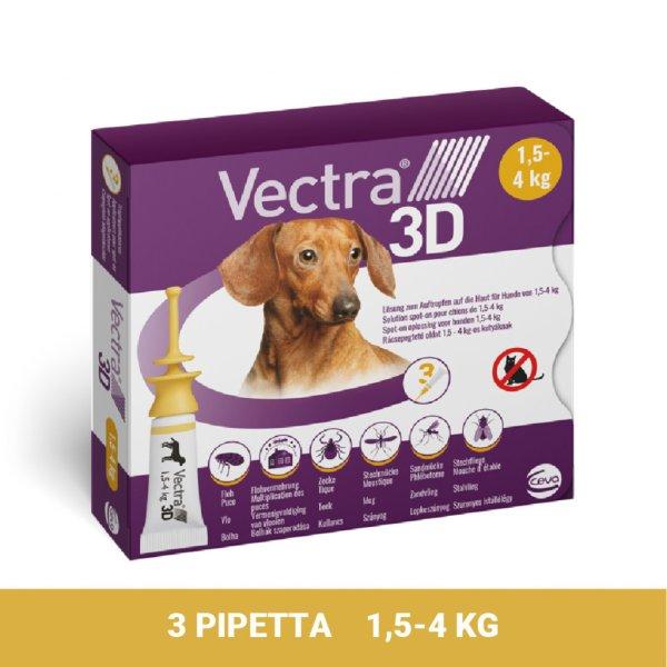Vectra 3D rácsepegtető oldat XS 1,5-4 kg közötti kutyáknak 3 pipetta