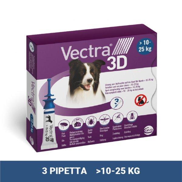 Vectra 3D rácsepegtető oldat M 10-25 kg közötti kutyáknak 3 pipetta