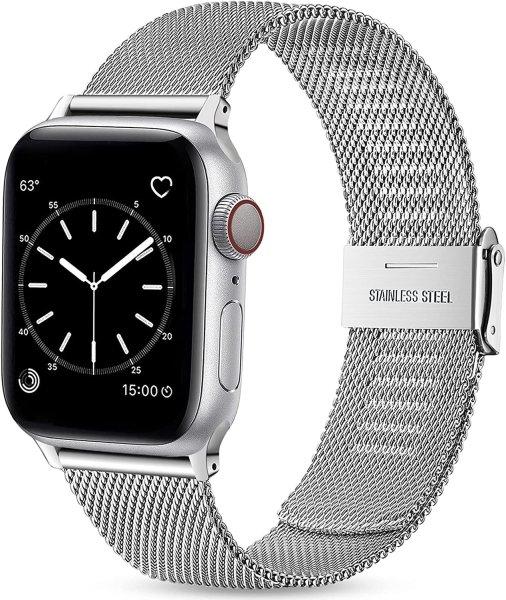 4wrist Milánói óraszíj Apple Watch-hoz - Silver 38/40/41 mm