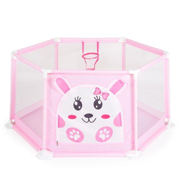 Moni Toys Labdamedence 50db színes labdával 146x65,5cm - Rózsaszín - Nyuszi