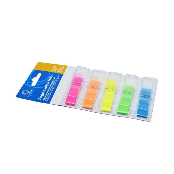 Jelölőcímke 12x45mm, 5x25lap, műanyag 5szín/bliszter, kemény tokos
adagolóban Bluering®