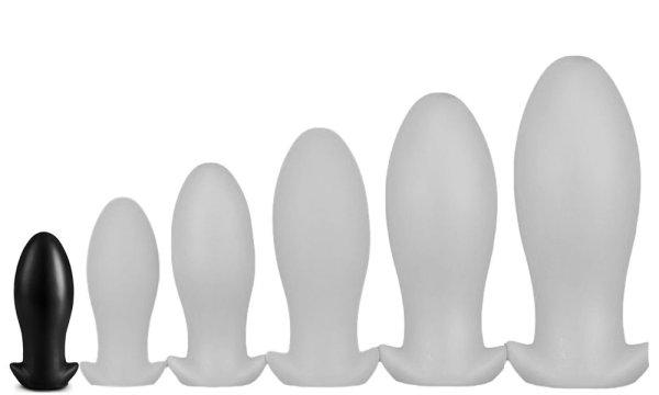 Saurus Egg – prémium szilikon anál dugó fekete 10 x 4,5 cm