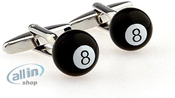 Pool Ball 8 golyós mandzsettagomb díszdobozban