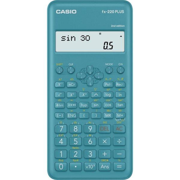 Számológép tudományos 181 funkcióss, kétsoros kijelző Casio FX 220 PLUS
2E kék