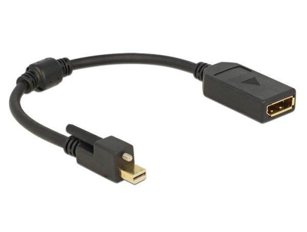 DeLock Adapter mini Displayport 1.2 male with screw > Displayport female 4K
Black