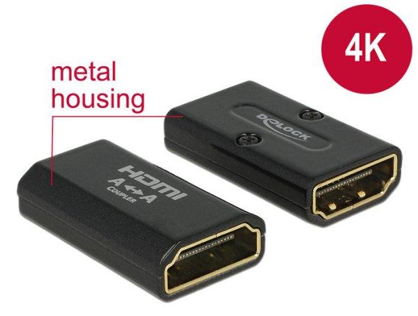DeLock Adapter High Speed HDMI with Ethernet – HDMI-A female > HDMI-A
female 4K Gender Changer Black