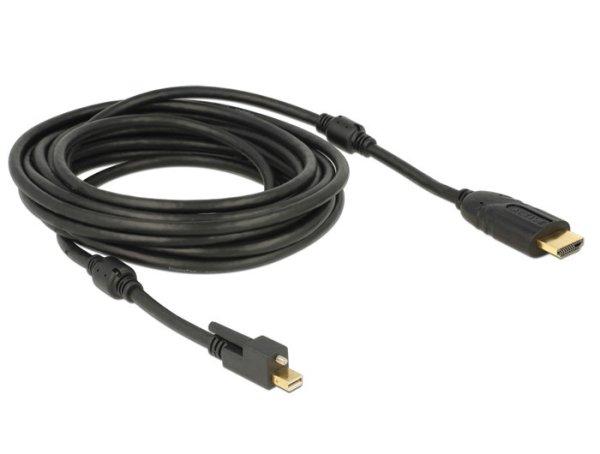 DeLock Cable mini Displayport 1.2 male with screw > HDMI male 4K Active Black
5m