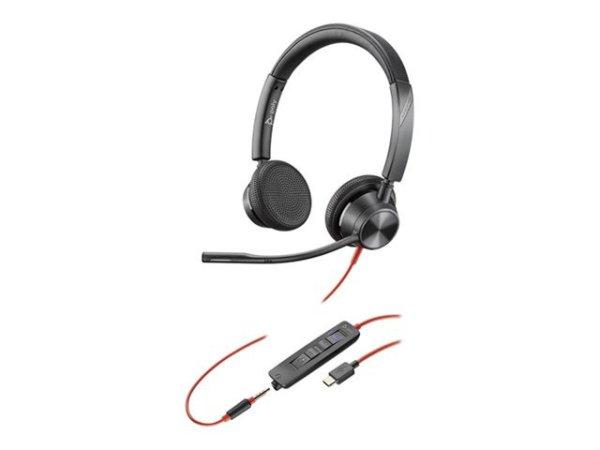HP Poly Blackwire 3325 Stereo Microsoft Teams Certified USB-C Headset +3.5mm
Plug +USB-C/A Adapter