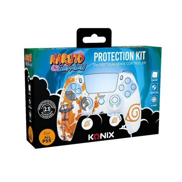 KONIX - NARUTO PS5 Dualsense kontroller Védőkészlet, Narancs-Fehér