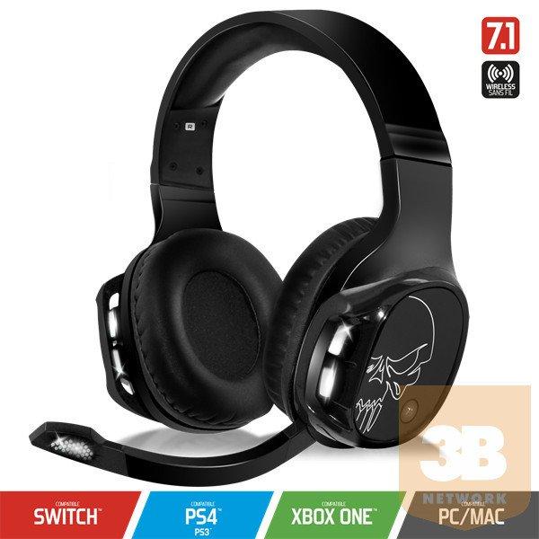 Spirit of Gamer Wireless Fejhallgató - MIC-XH1100 (MultiPlatform,7.1,mikrofon,
hangerőszabályzó, nagy-párnás, fekete)