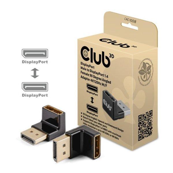 ADA Club3D DisplayPort Male to DisplayPort 1.4 Female 90 Degree Angled Adapter
4K120Hz M/F