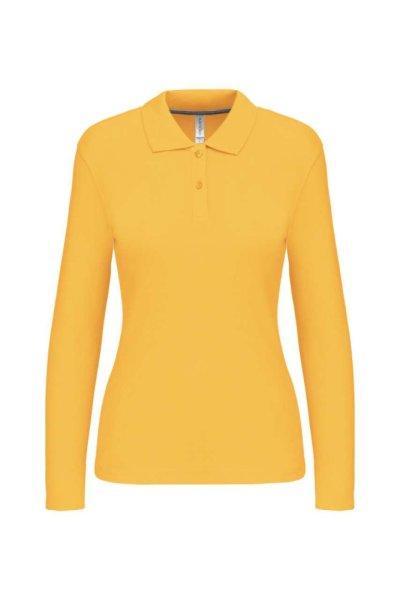 Női hosszú ujjú galléros piké póló, Kariban KA244, Yellow-2XL