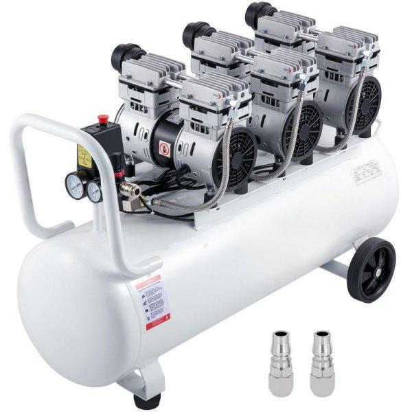 Olajmentes légkompresszor, 100 liter, 2,2 kW, alacsony zajszint