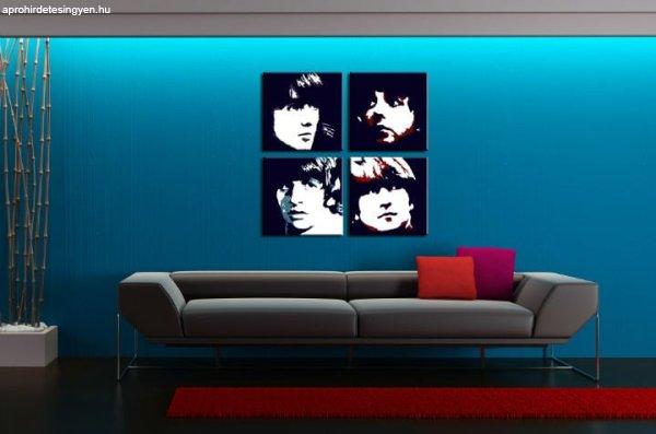 Kézzel festett POP ART festmény BEATLES 100x100 cm