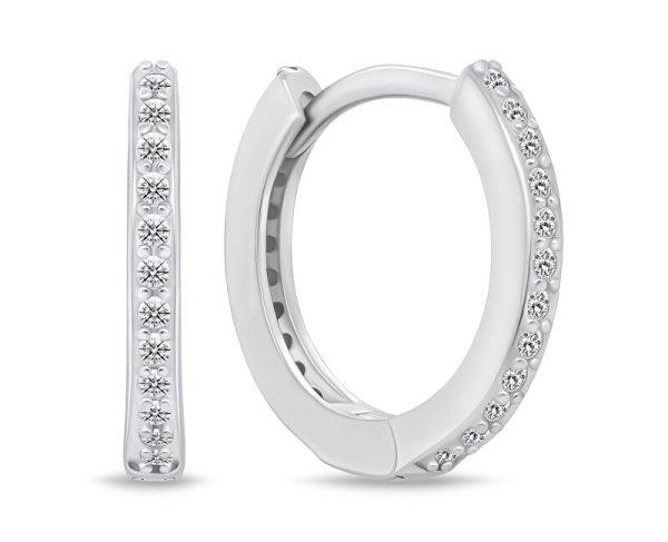 Brilio Silver Csillogó ezüst karika fülbevaló EA159W 1,4 cm